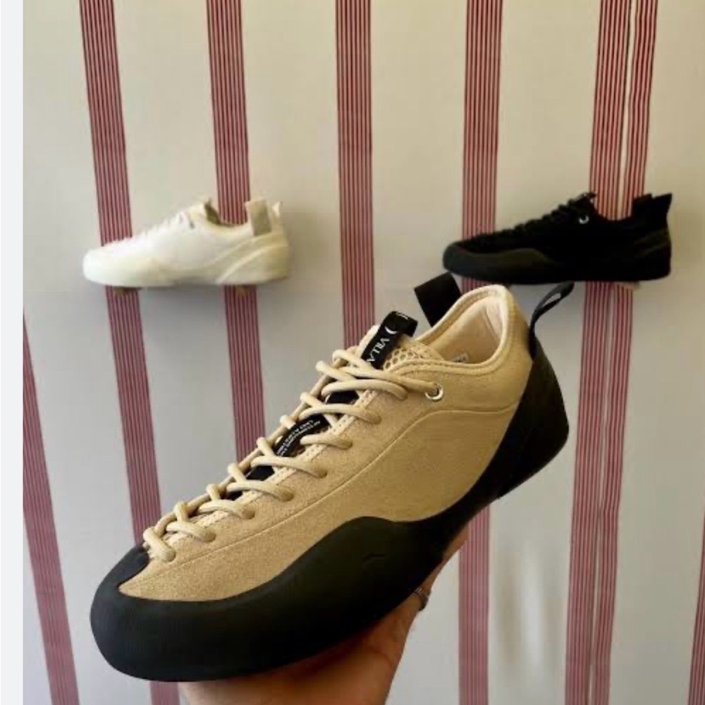 Village PM Beige and black sneaker size 6.5 men’s 8 women.